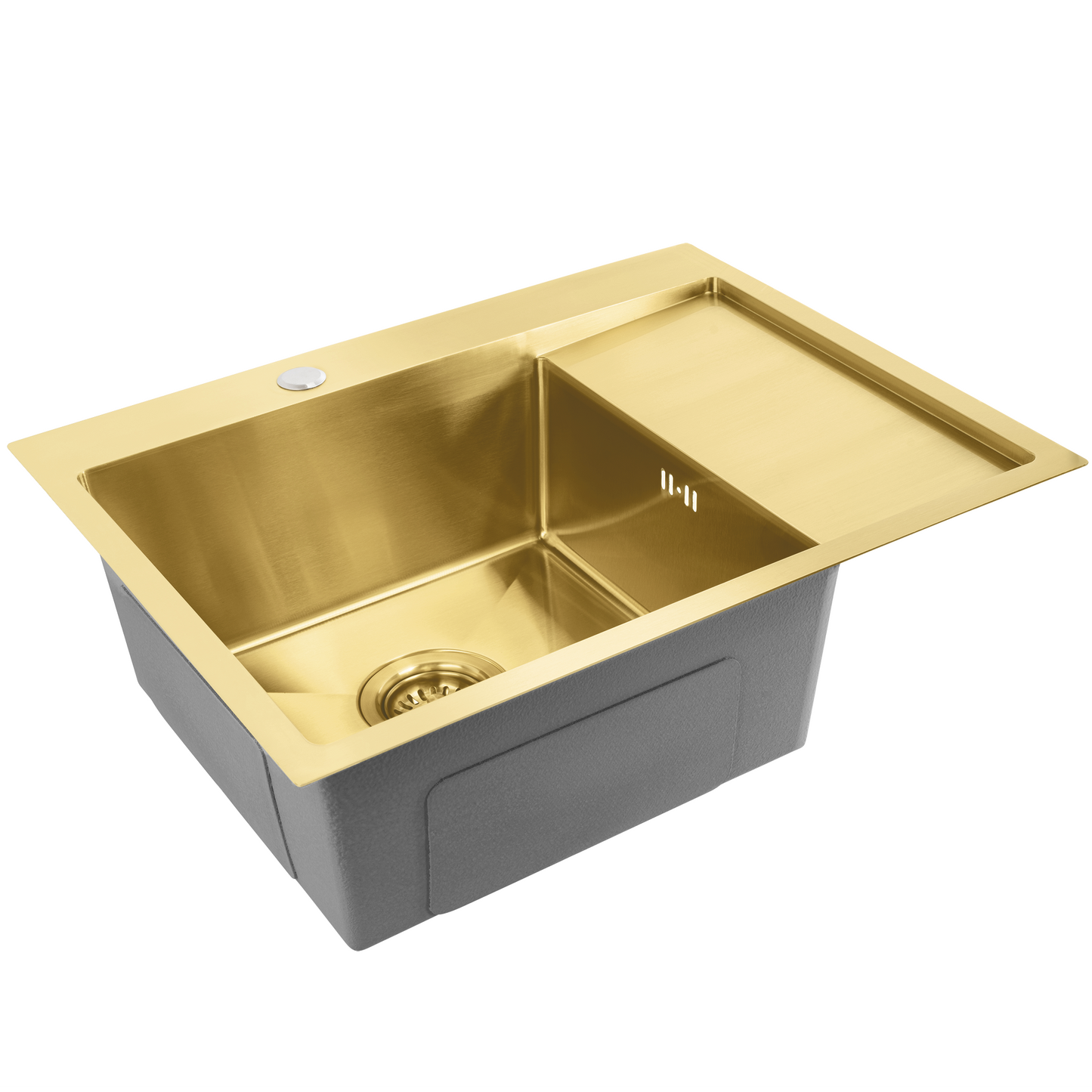 Edelstahlspüle Fin BRUSH GOLD mit Küchenarmatur 7