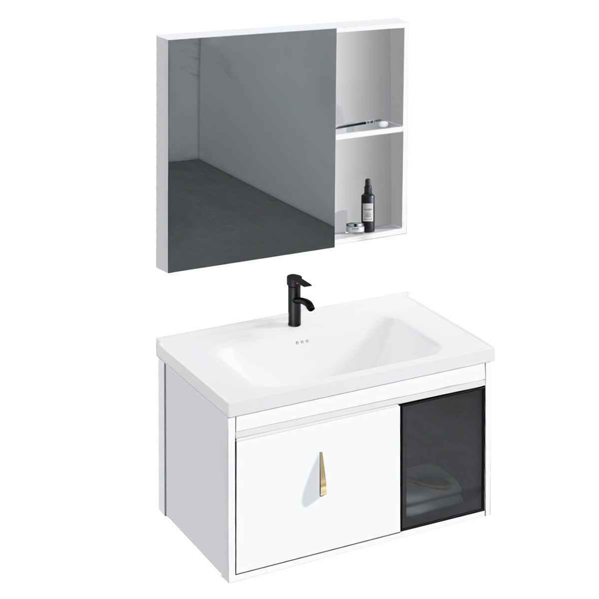 Badezimmermöbel-set Mit Waschbecken Paris 60cm White 7