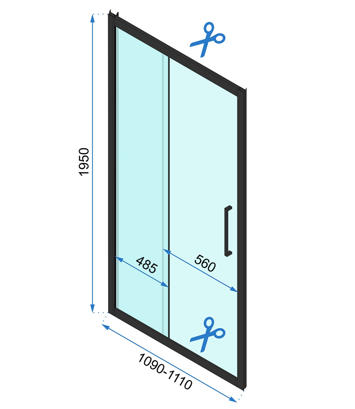 Eckdusche Rapid Slide Black 120 x 80 7