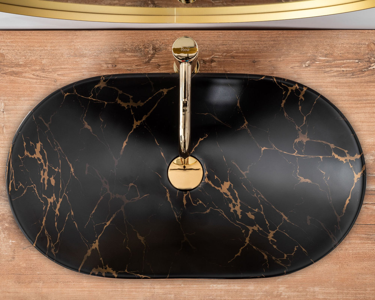 Aufsatzwaschbecken Rea Royal 60 Black Marble Mat 4