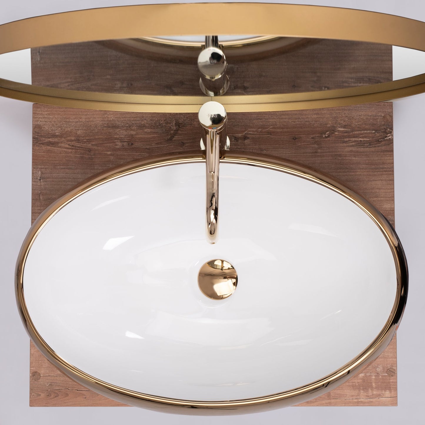Aufsatzwaschbecken Rea Melania White/Gold 6