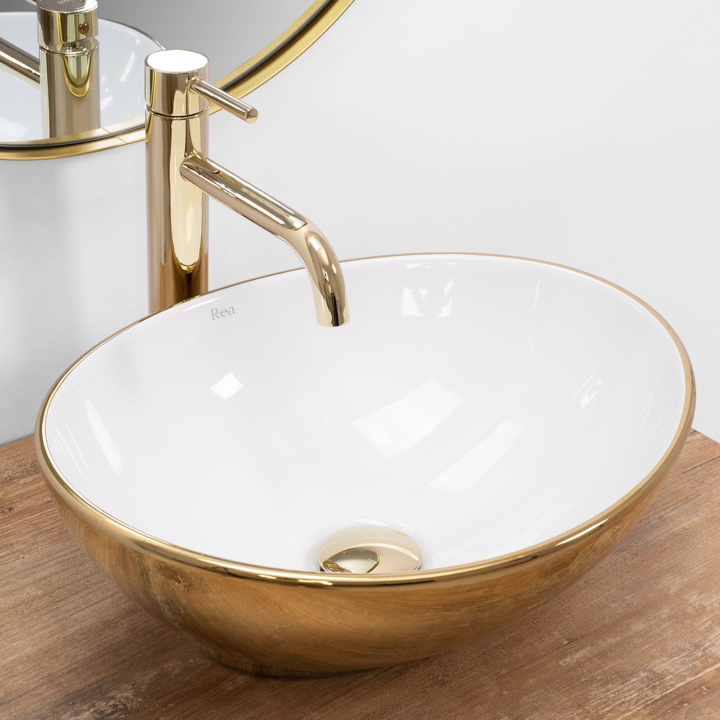 Aufsatzwaschbecken Rea Sofia Gold/white 2