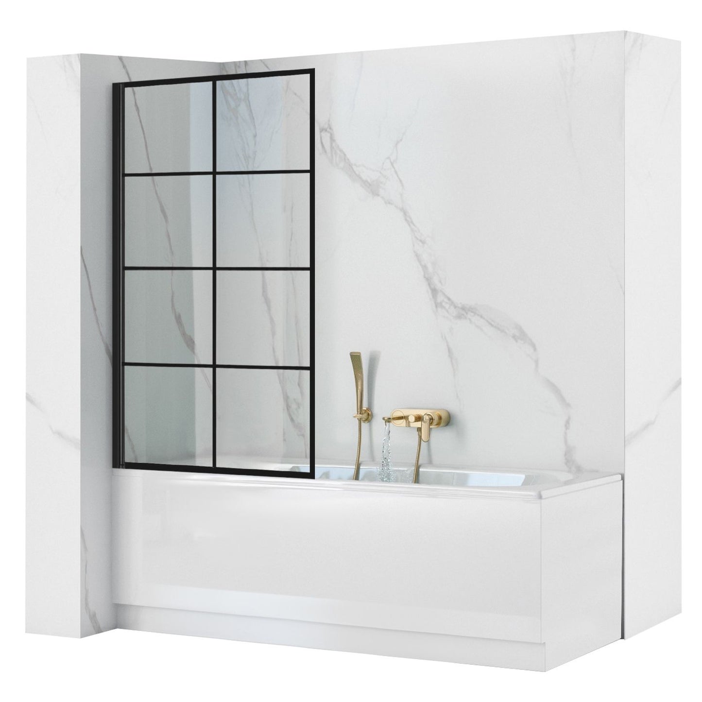Badewanneaufsatz Rea Lagos-1 drehbar 70 Black 1