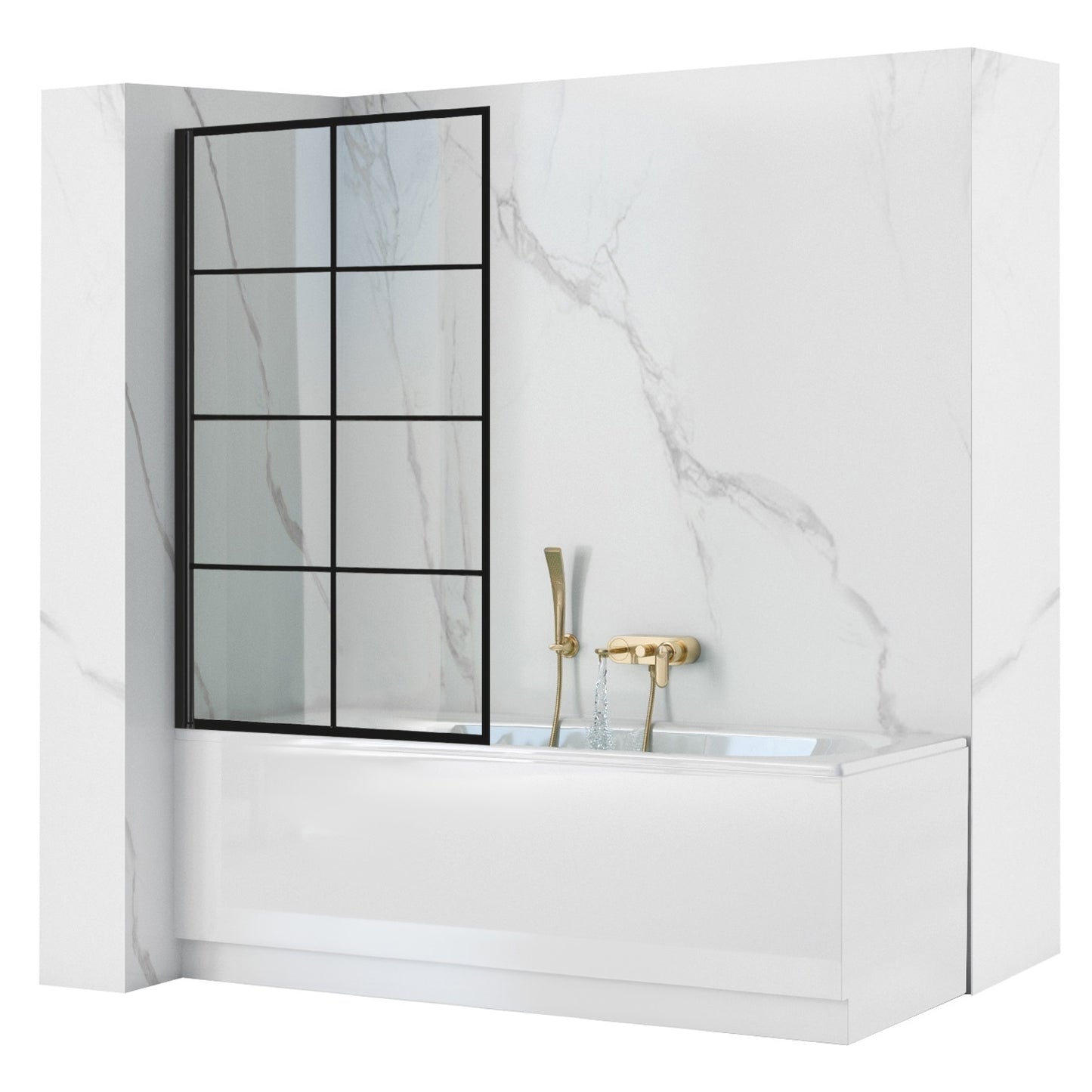 Badewanneaufsatz Rea Lagos-1 Fix 80 Black 1