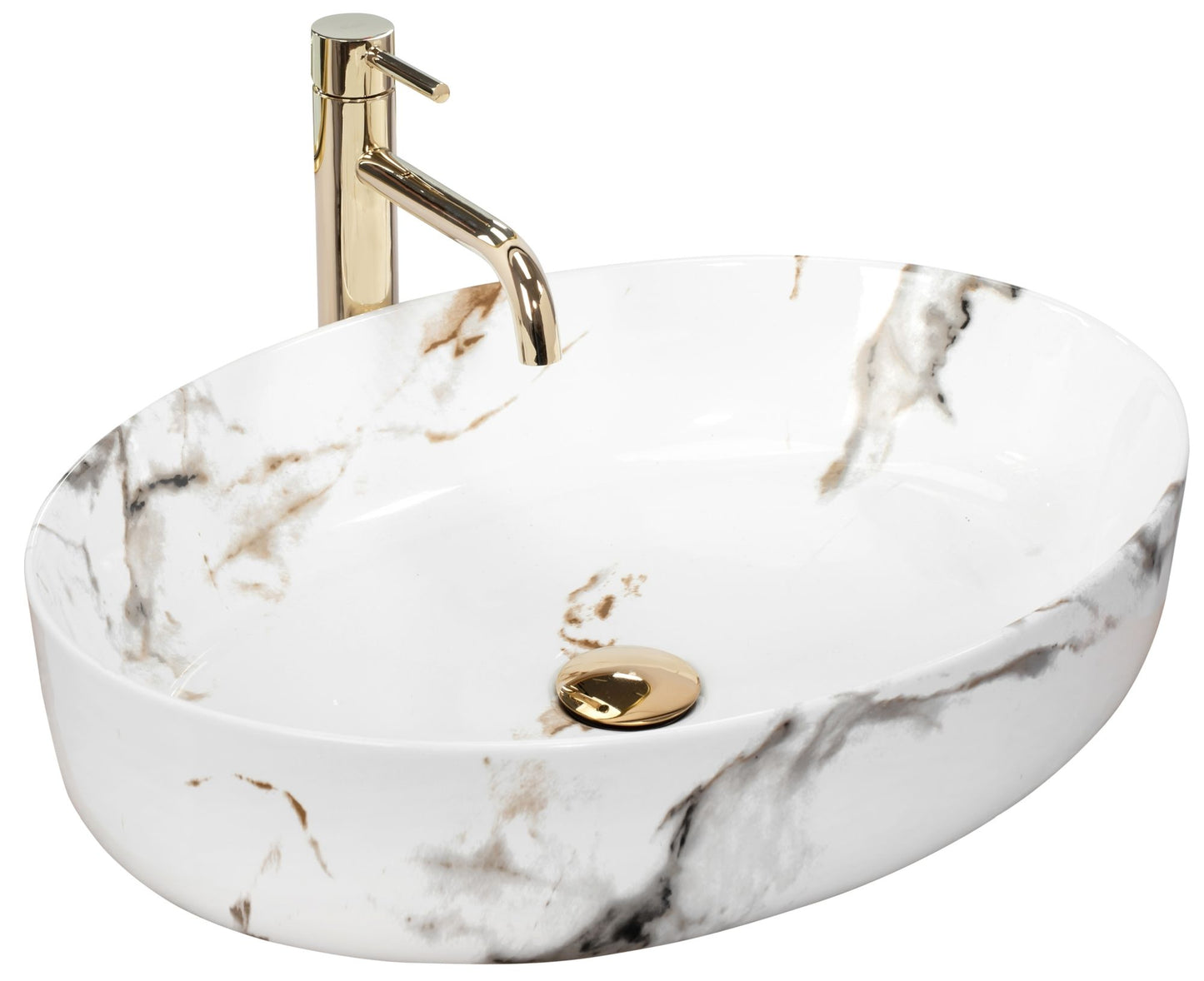 Aufsatzwaschbecken REA Queen Carrara Shiny 1