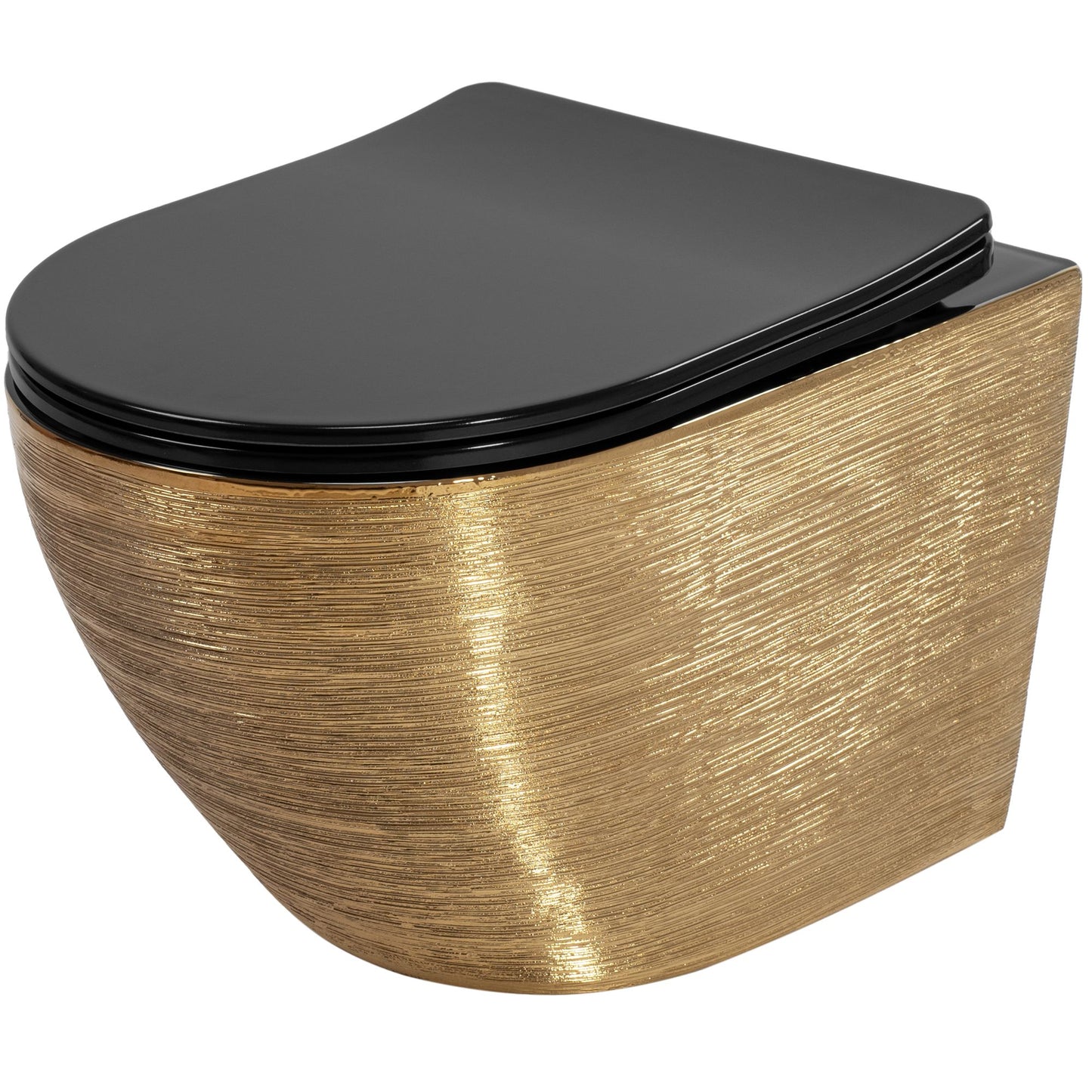 WC Schüssel Randlos Carlo Flat Brush Gold 1