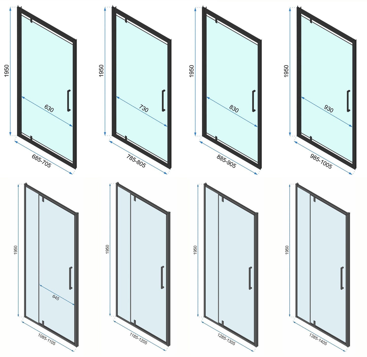 Eckdusche Rapid Swing 70 x 90 17