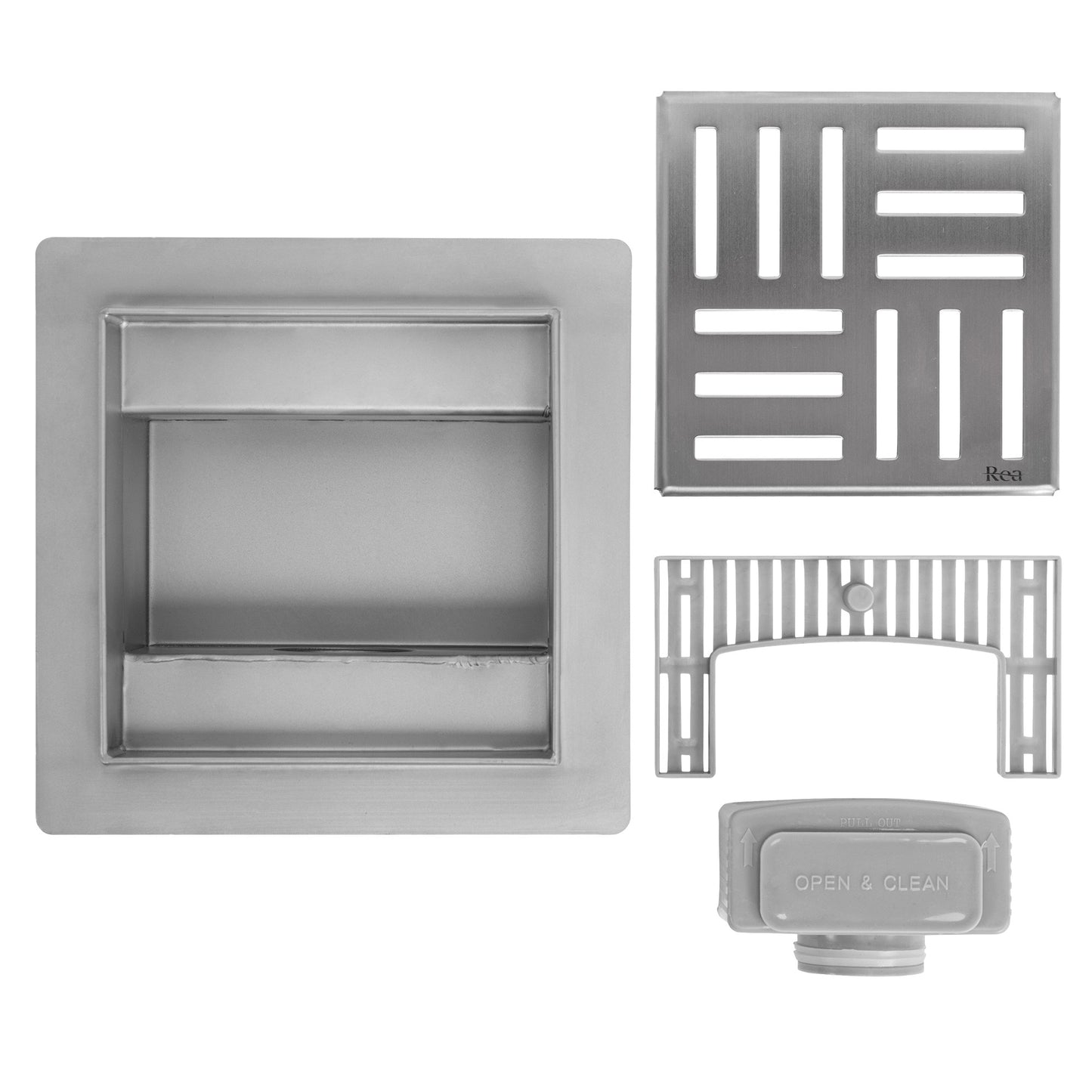 Duschrinne REA CROSS Nickel Brush 12x12 6
