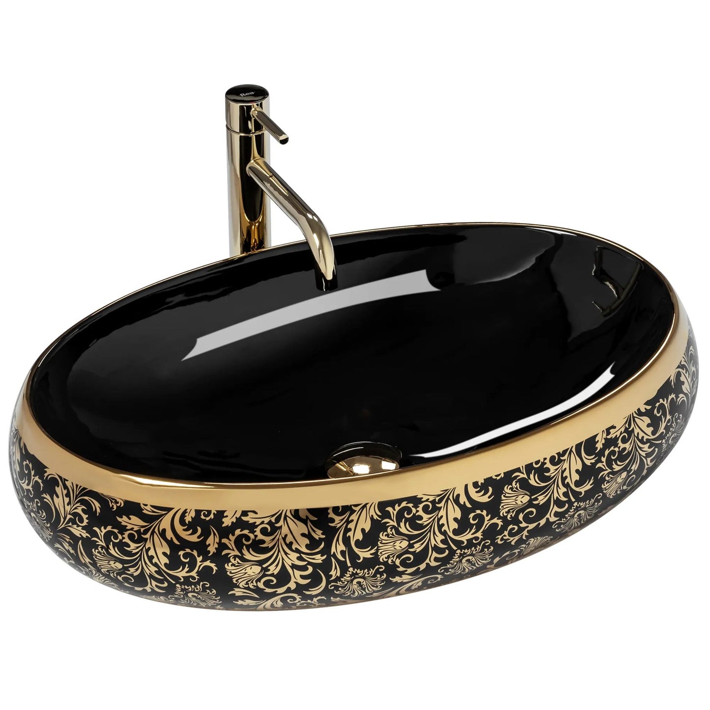 Aufsatzwaschbecken Rea Meryl Black / Gold 1