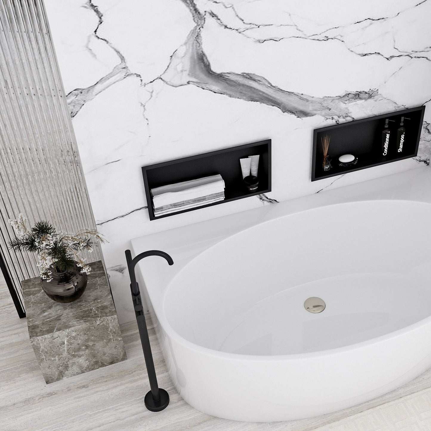 bathroom shelf 30x45 matte black 3