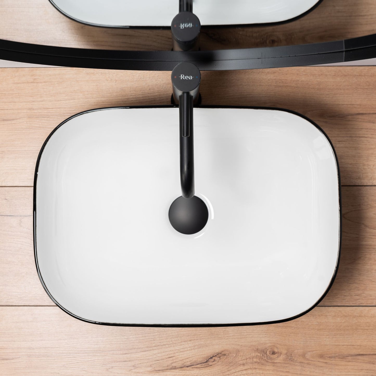 Aufsatzwaschbecken Rea Belinda White Black 4
