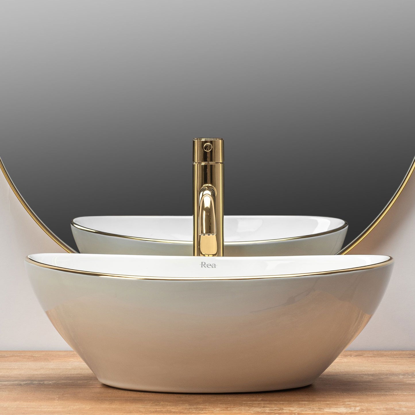 Aufsatzwaschbecken Rea Sofia Gold Edge 5