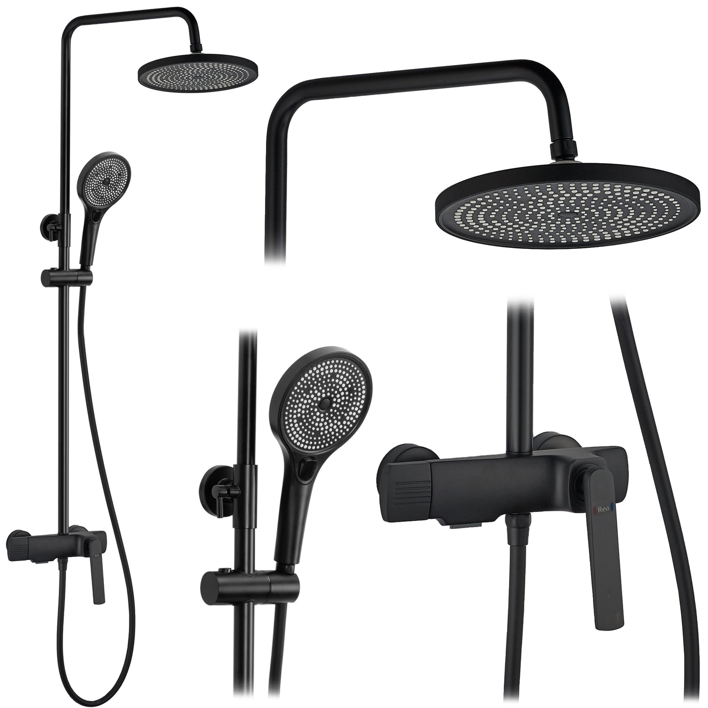 Duschgarnitur REA REBEL BLACK MATT 1