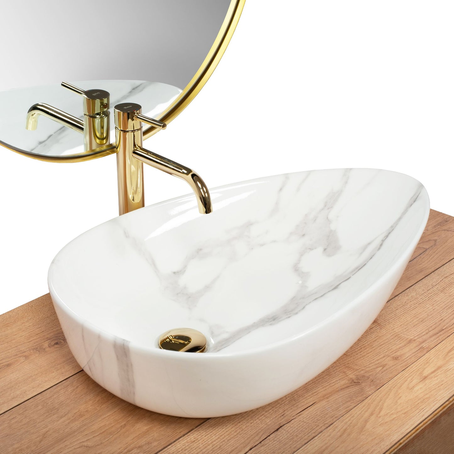 Aufsatzwaschbecken Rea Greta 65 Bianco Shiny 2