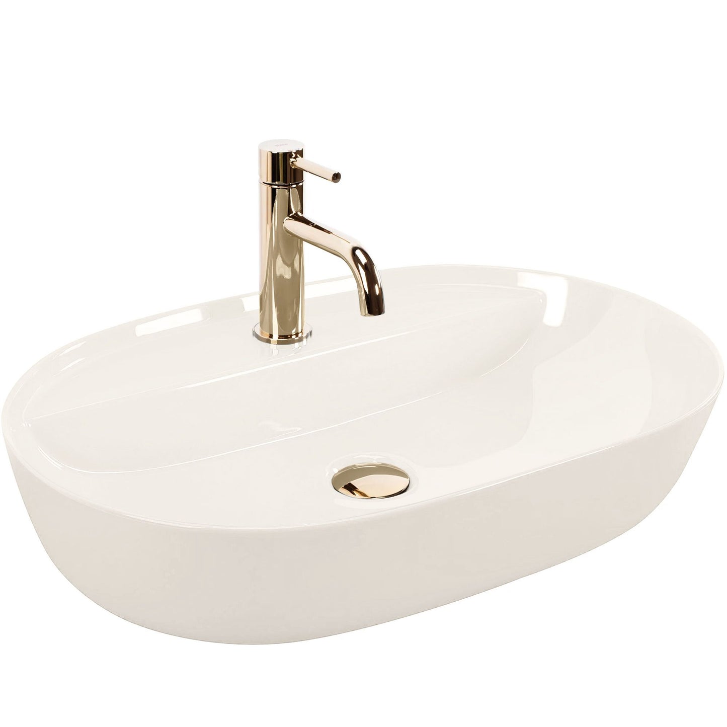 Aufsatzwaschbecken REA Aura 61 Ecru Shiny 1