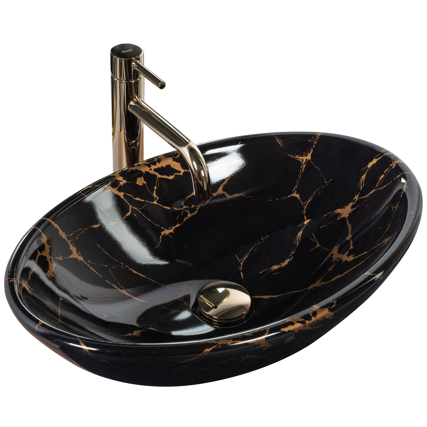 Aufsatzwaschbecken REA Pamela Black Marble Shiny 1