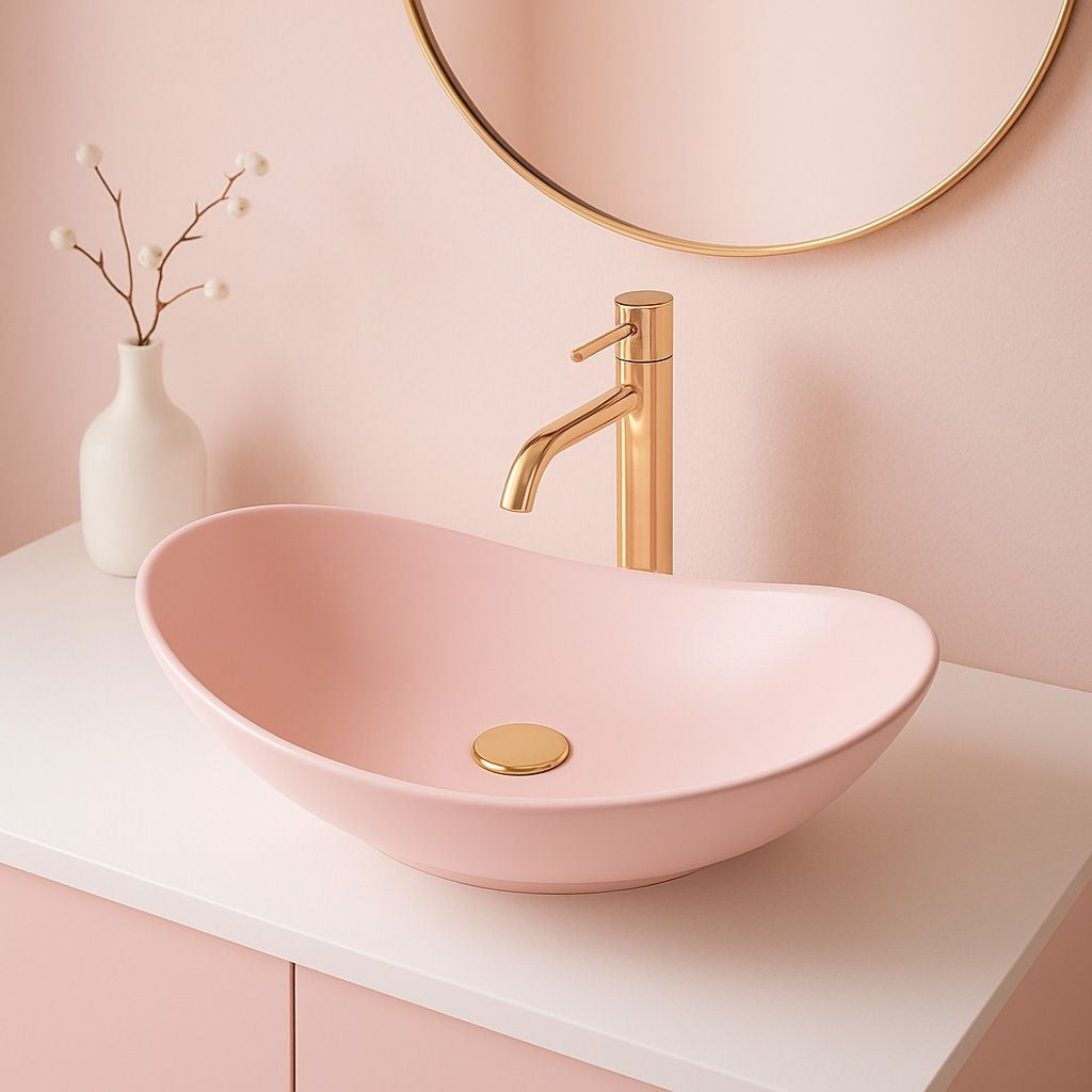Aufsatzwaschbecken Rea Royal Powder Pink Matt 7