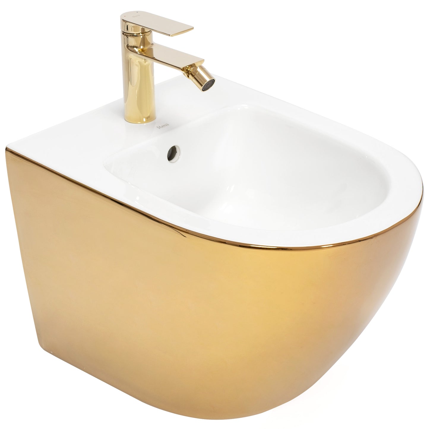 Wandhängendes Bidet Rea Carlo Mini Gold White 2