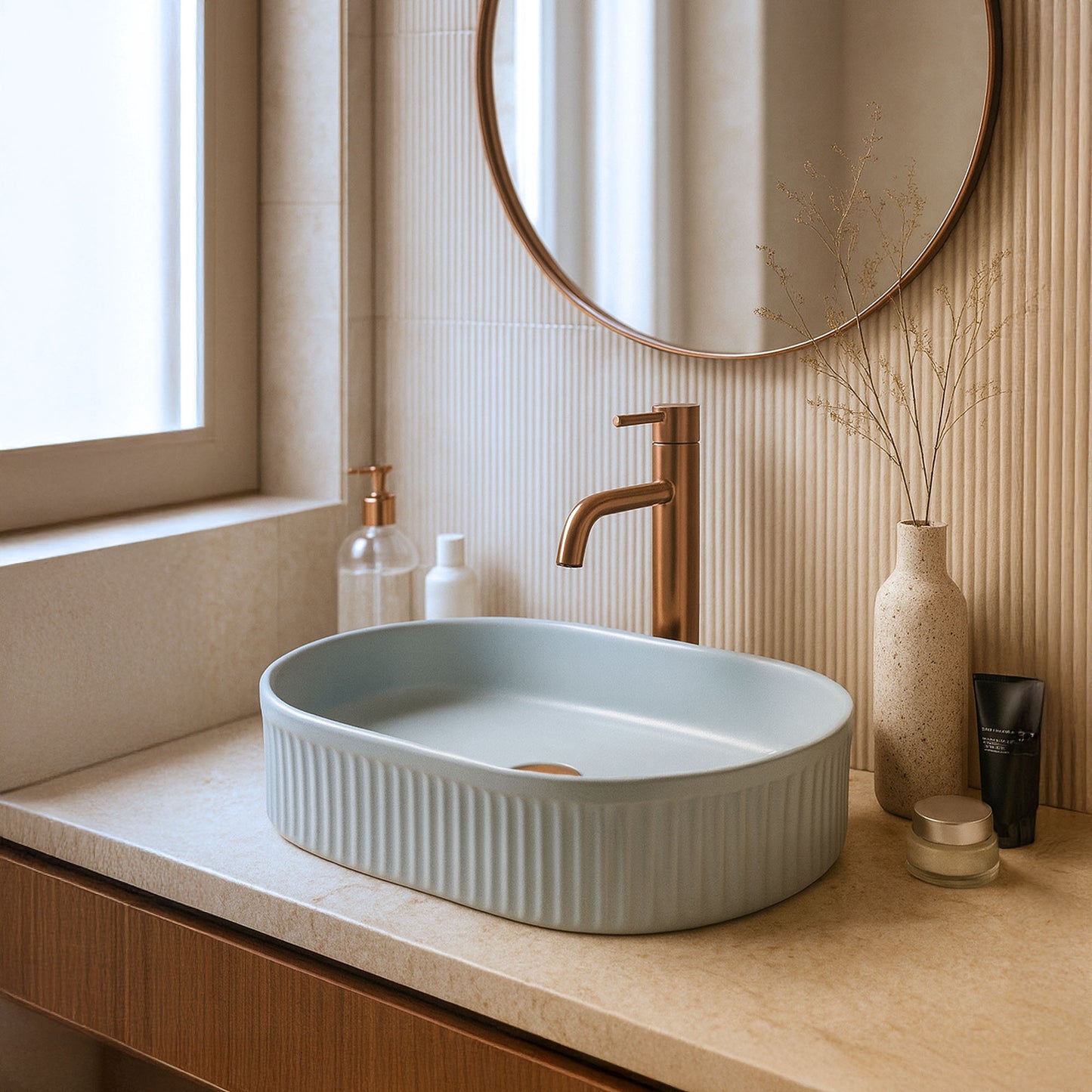 Aufsatzwaschbecken Rea Vanda Baby Blue Matt 7