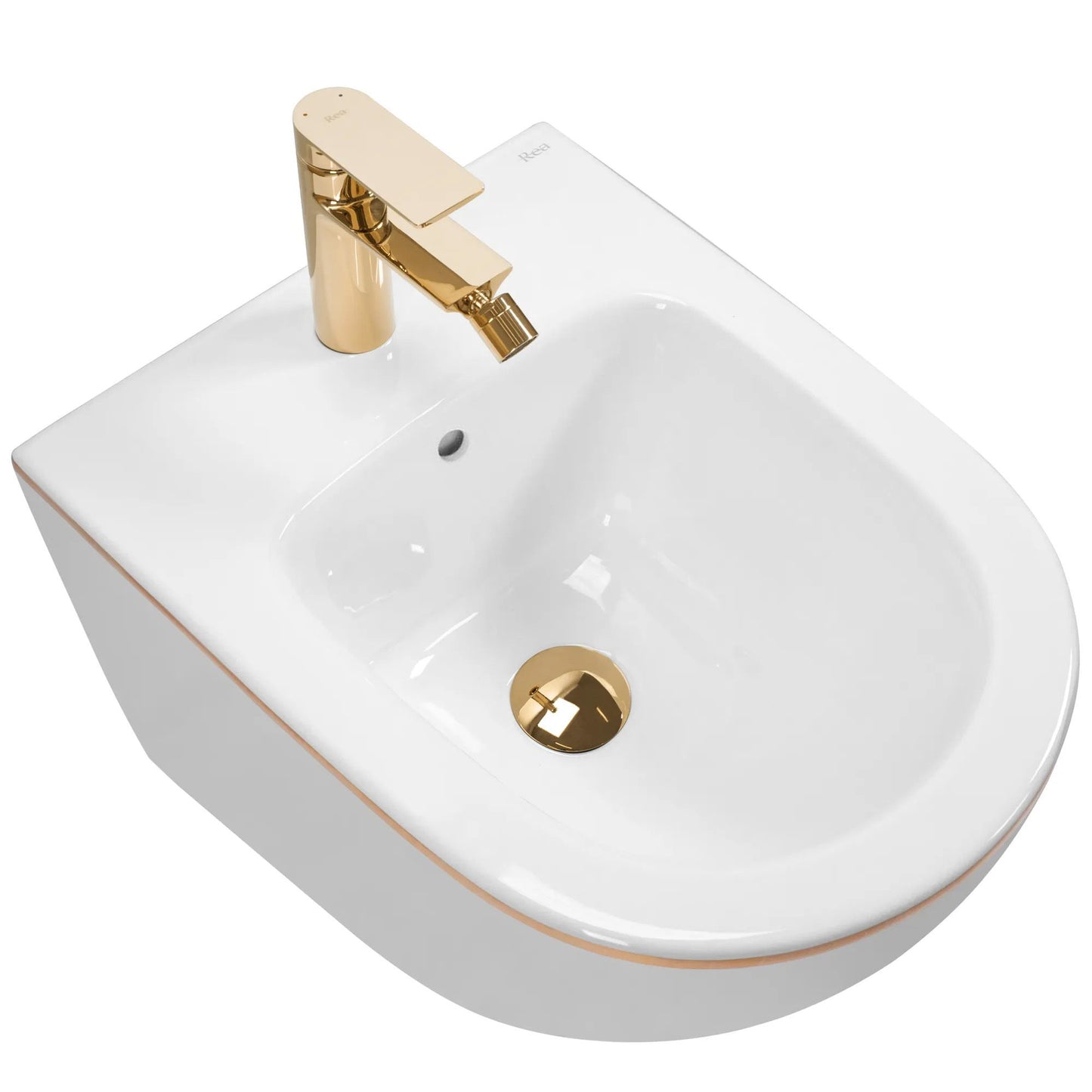 Wandhängendes Bidet Rea Carlo Mini White Gold Edge 2