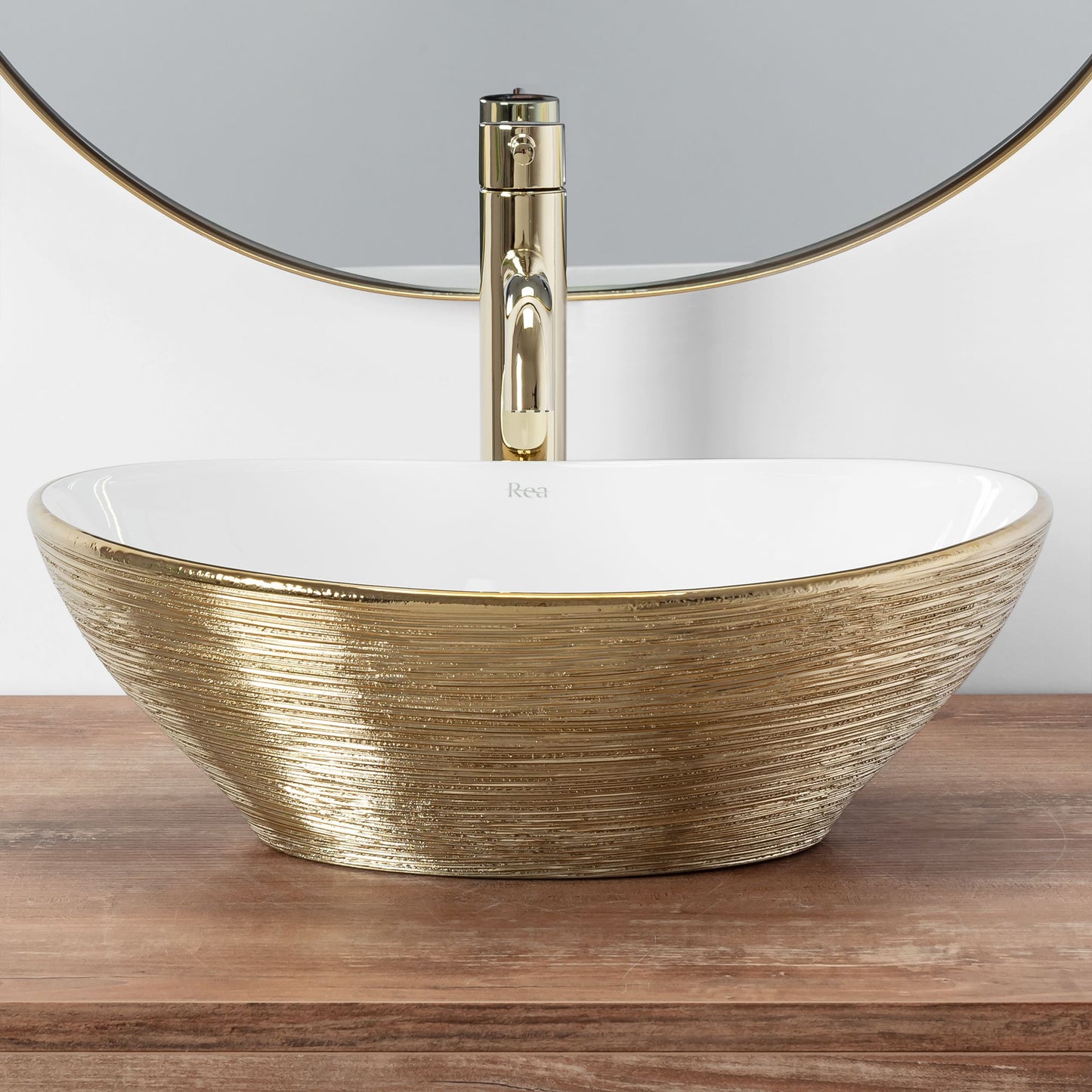 Aufsatzwaschbecken Rea Sofia Brush Gold 5