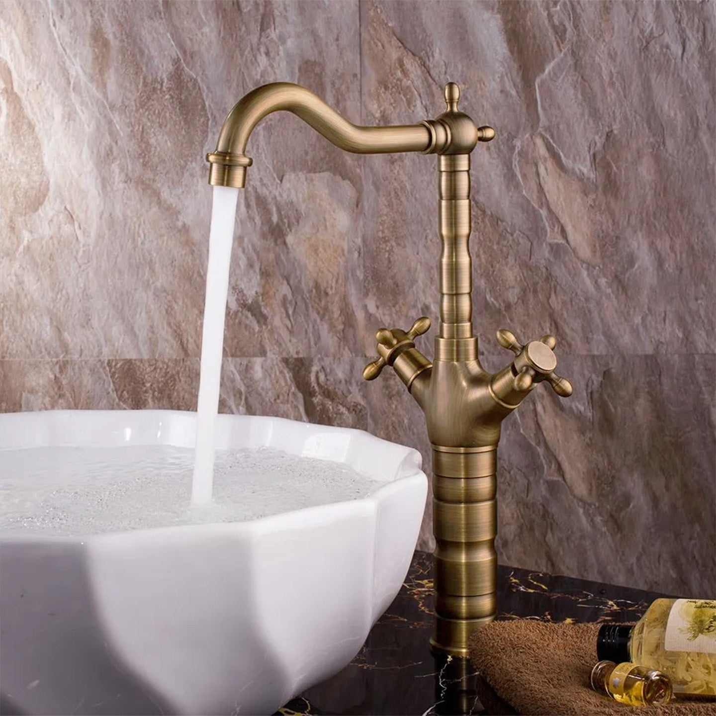 Küchenarmatur Waschbeckenarmatur Rea Rustico antique gold 6