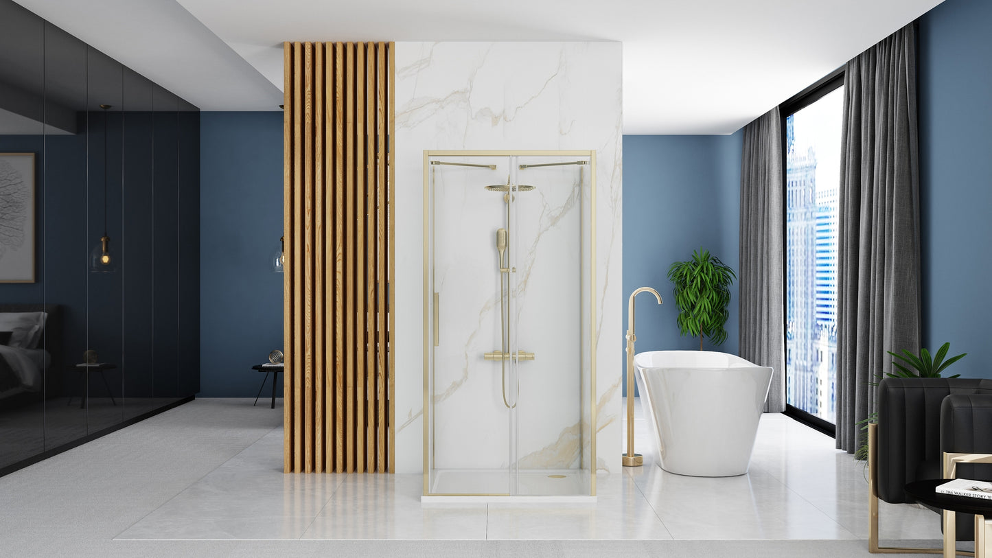 Duschkabine REA Rapid Slide Gold Wandmontage 150 x 80 4