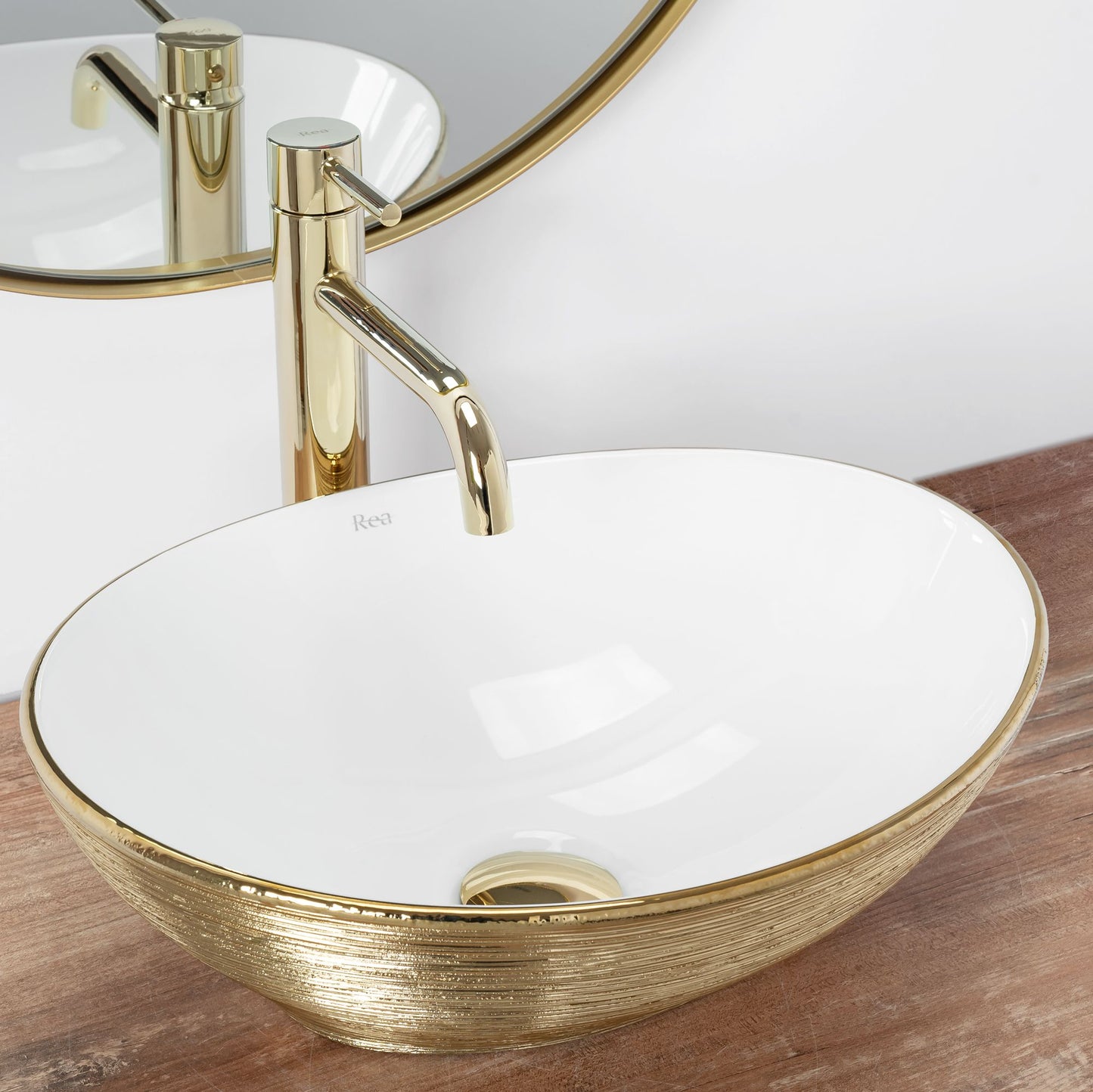 Aufsatzwaschbecken Rea Sofia Brush Gold 2