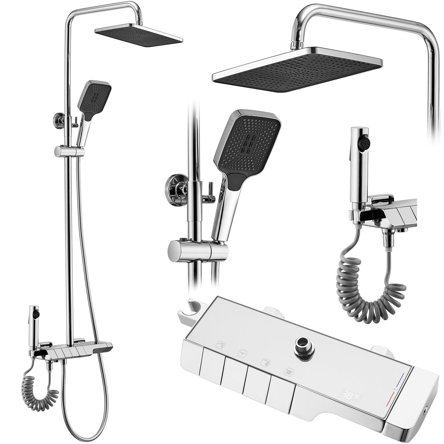 Duschgarnitur mit Thermostat REA ROB Chrome 1