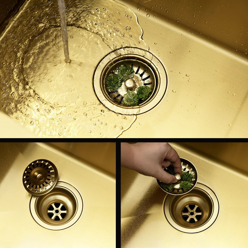 Edelstahlspüle Leo 50 BRUSH GOLD mit Küchenarmatur 5