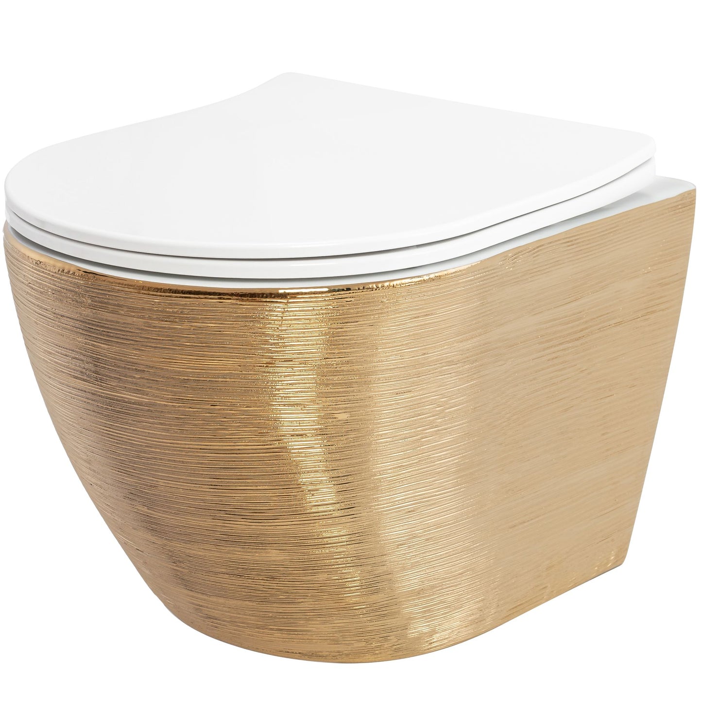 WC Schüssel Randlos Carlo Flat Brush Gold 1
