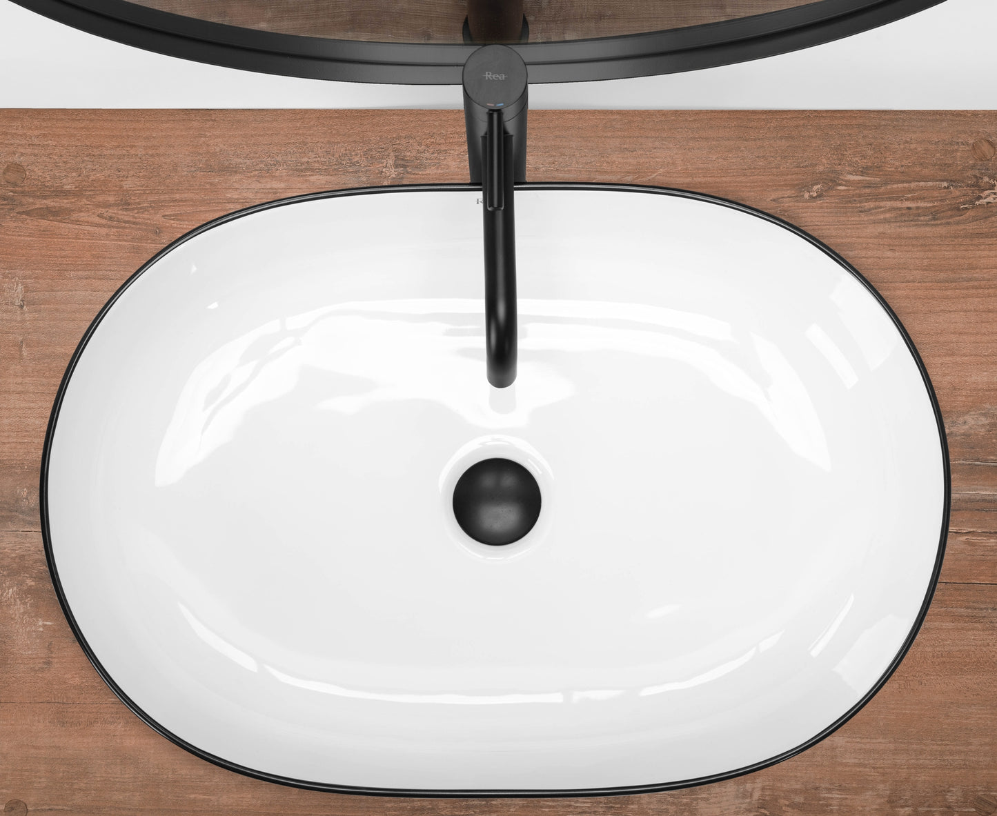 Aufsatzwaschbecken Rea CLEO white Black edge 4