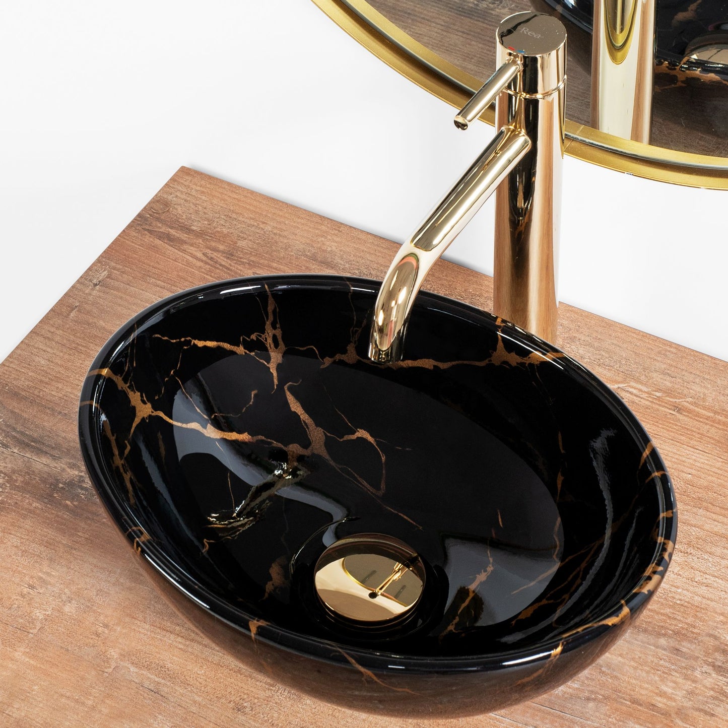 Aufsatzwaschbecken Rea Sofia Mini Black Marble Shiny 3