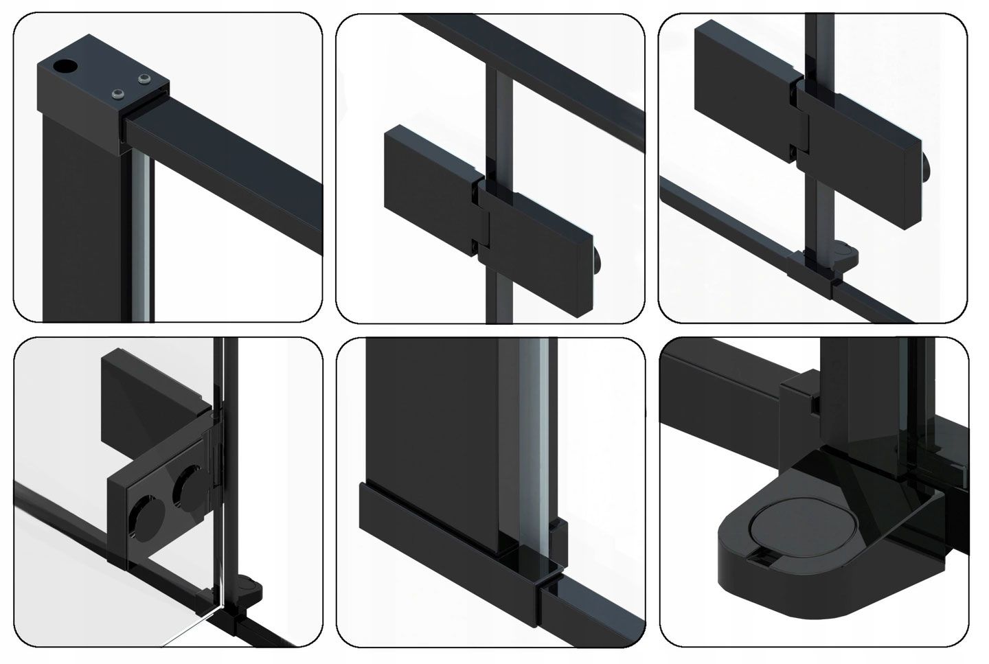 Duschtür FARGO BLACK MAT 110 3