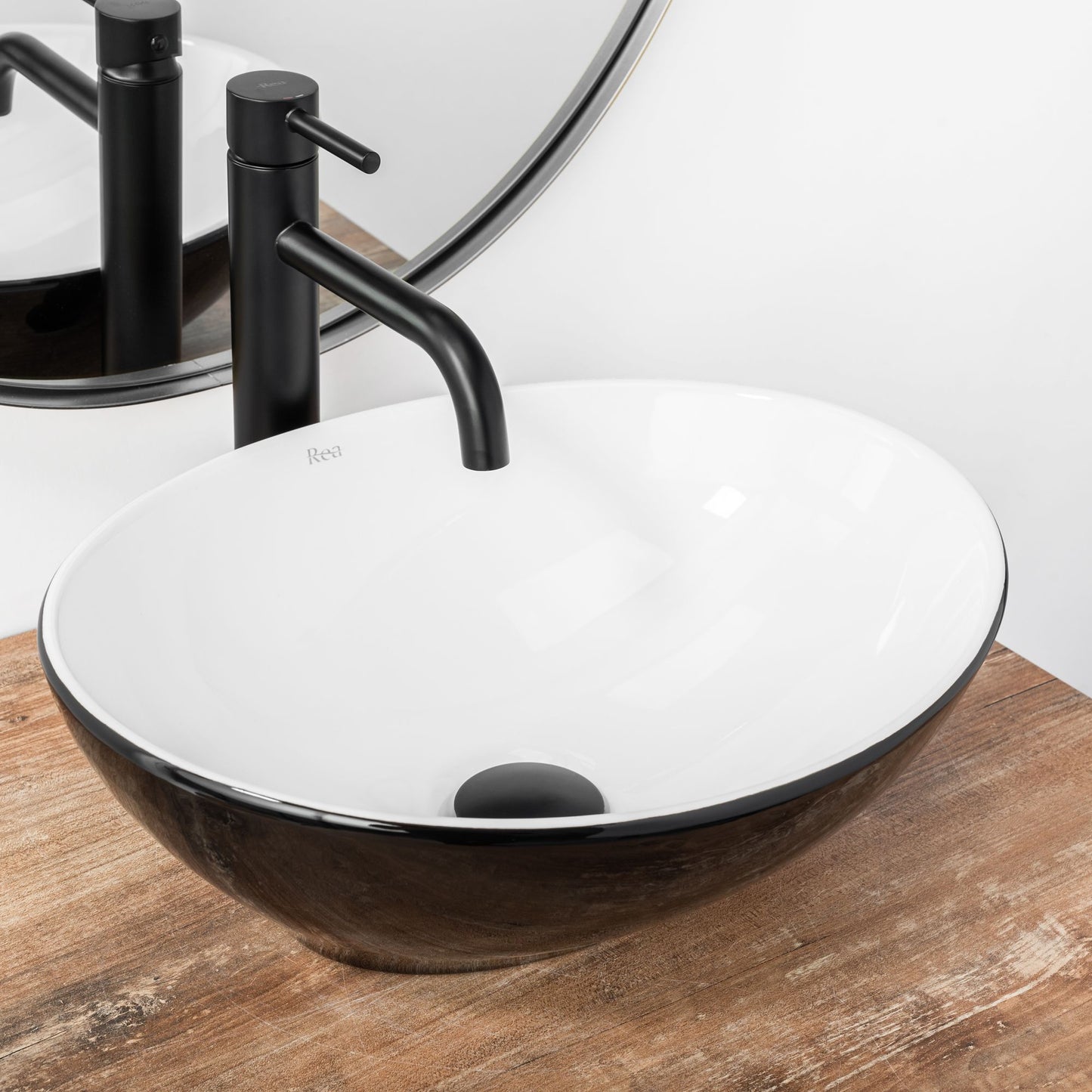 Aufsatzwaschbecken Rea Sofia White Black 2