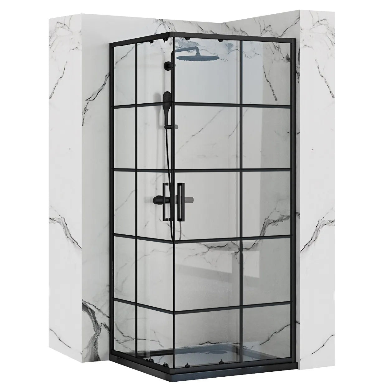 Duschkabine Rea Concept Black 90x90 ohne Duschwanne 1