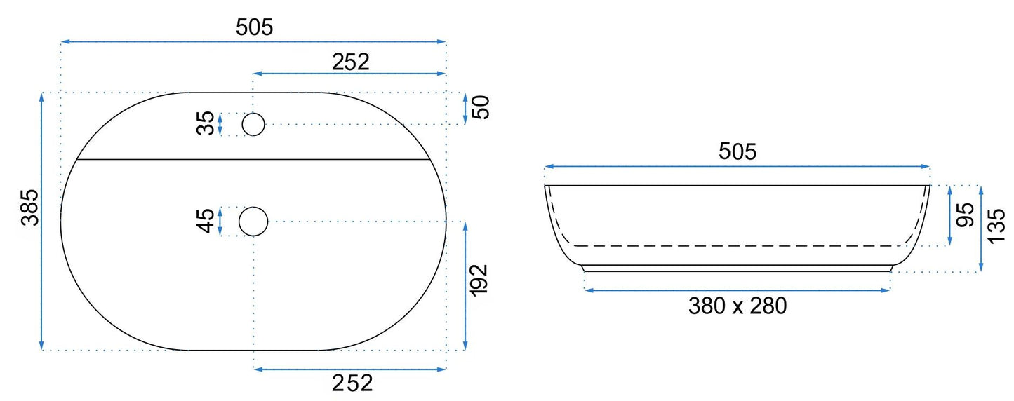 Aufsatzwaschbecken Rea Aura 51 7