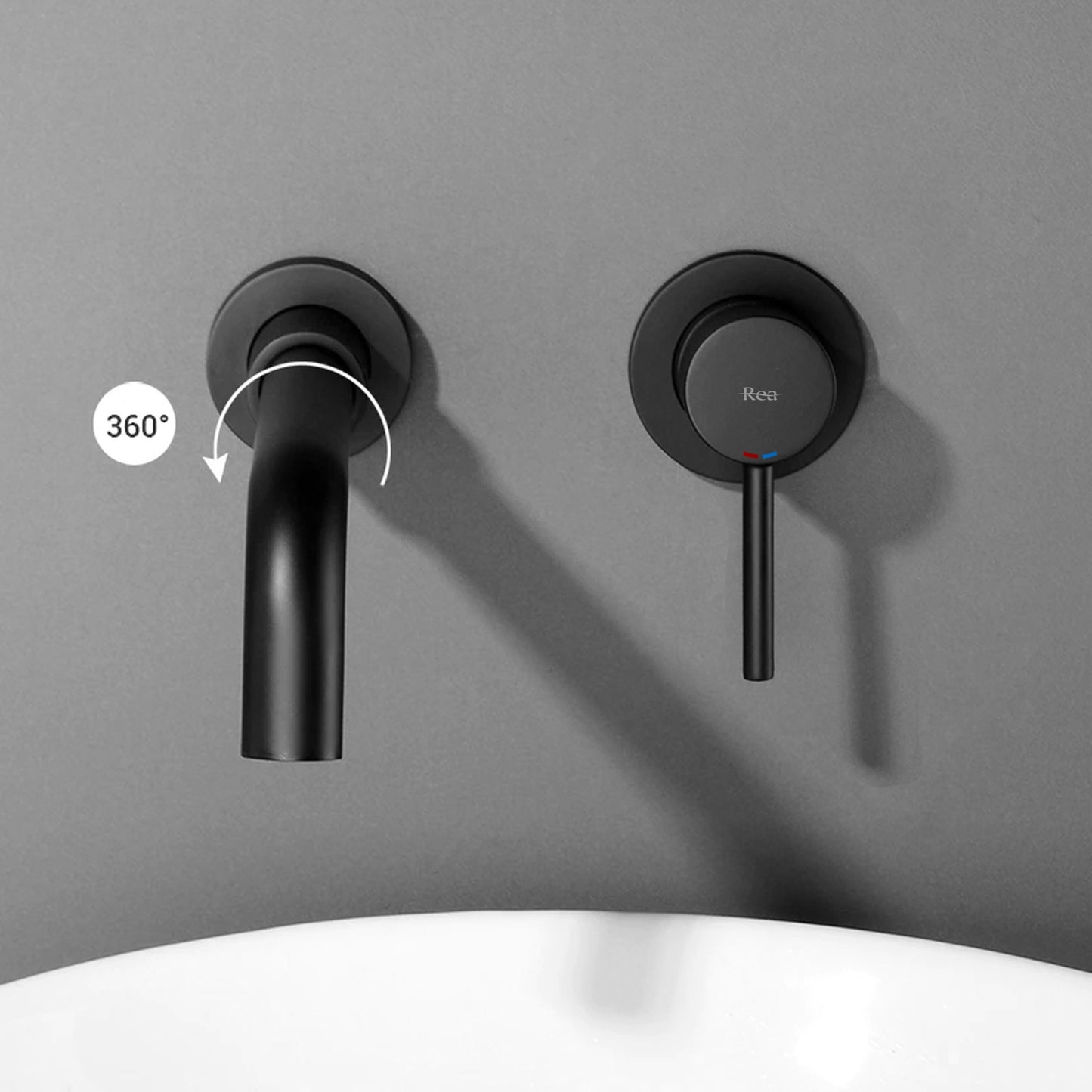 Unterputz Armatur Rea Lungo LONG black matt+Ibox 5