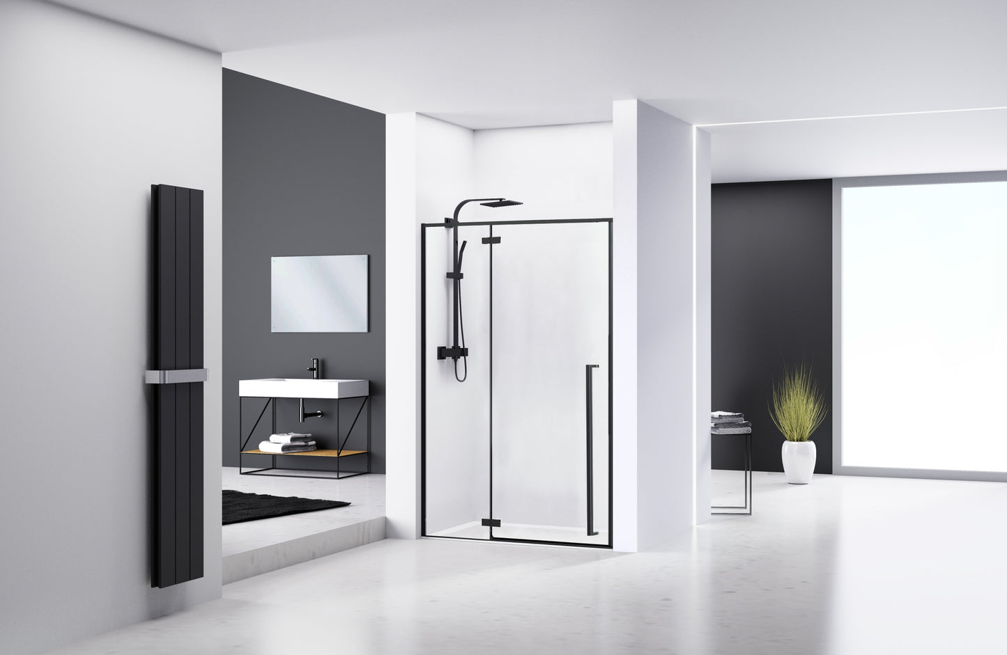 Duschtür FARGO BLACK MAT 120 2