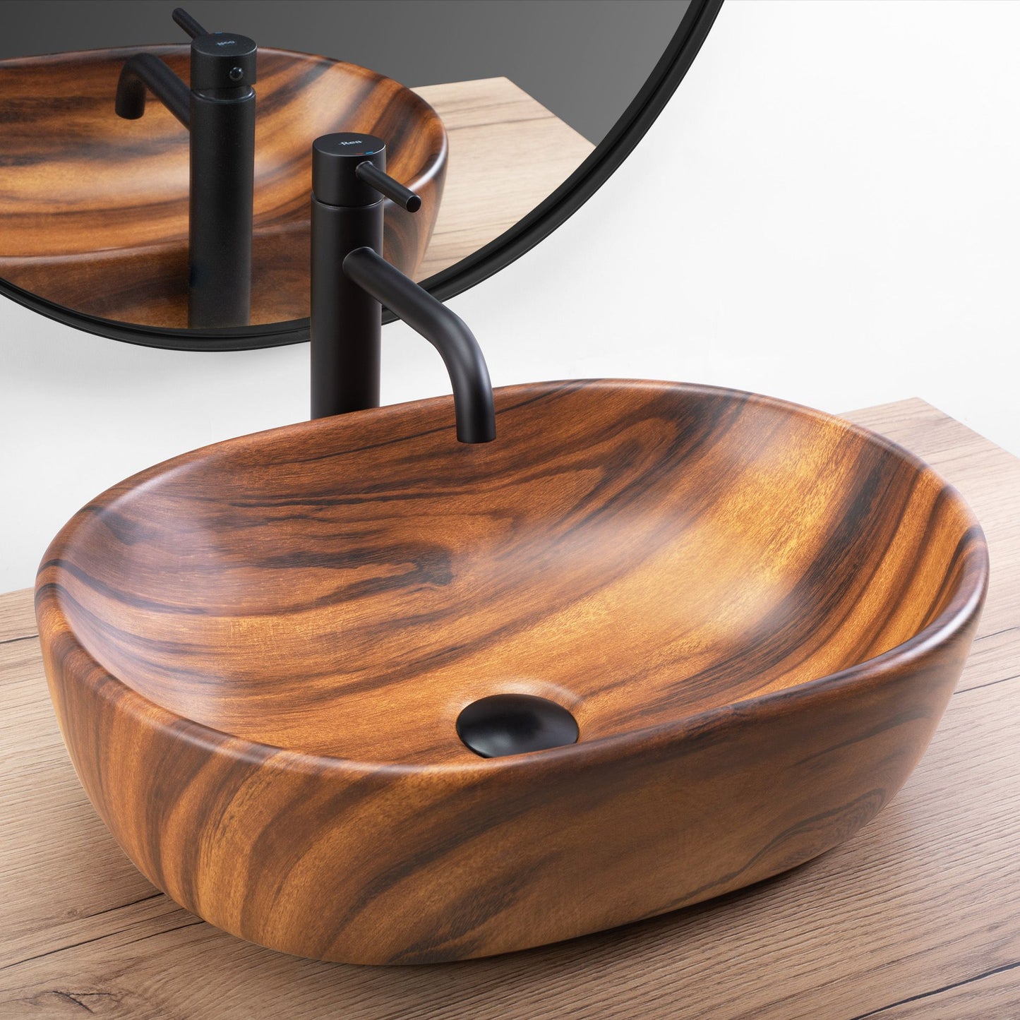 Aufsatzwaschbecken Rea AMELIA WOOD MATT 1
