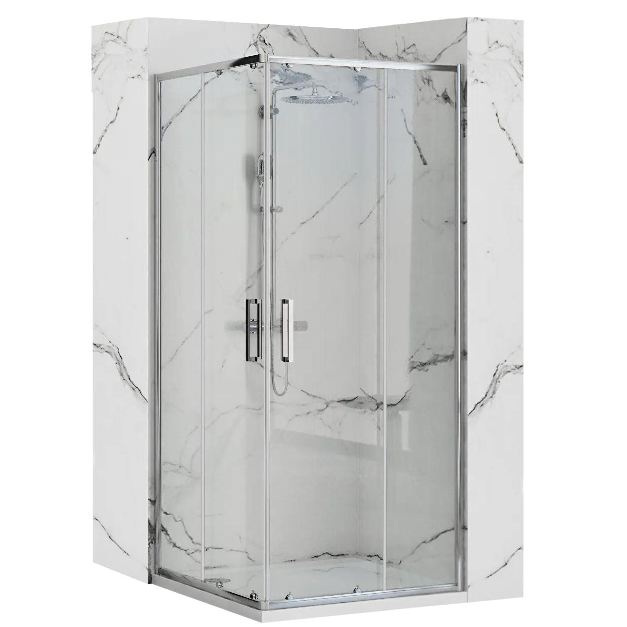 Duschkabine Rea Punto 80x80 mit Duschwanne Savoy 1