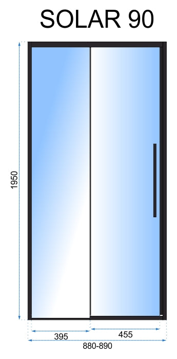 Duschtür SOLAR BLACK MAT 90 5