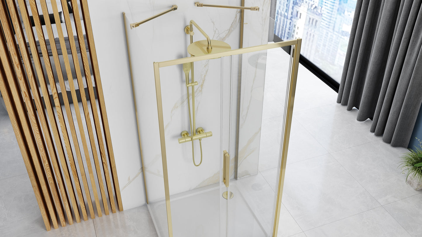 Duschkabine REA Rapid Slide Gold Wandmontage 150 x 80 5