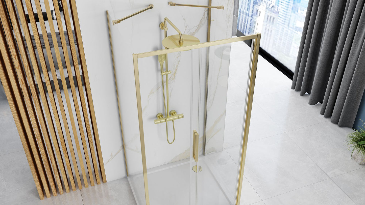 Duschkabine REA Rapid Slide Gold Wandmontage 150 x 90 5