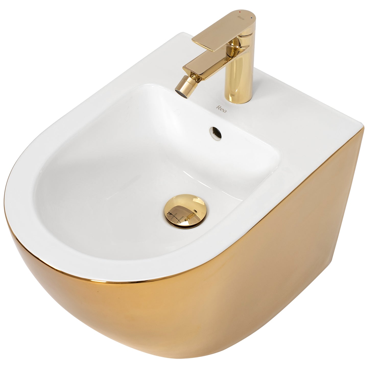 Wandhängendes Bidet Rea Carlo Mini Gold White 4
