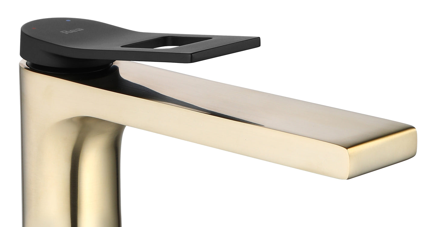 Waschbeckenarmatur REA Soul Gold mat black High 2