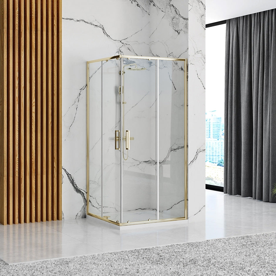 Duschkabine Rea Punto 90x90 Gold ohne Duschwanne 2