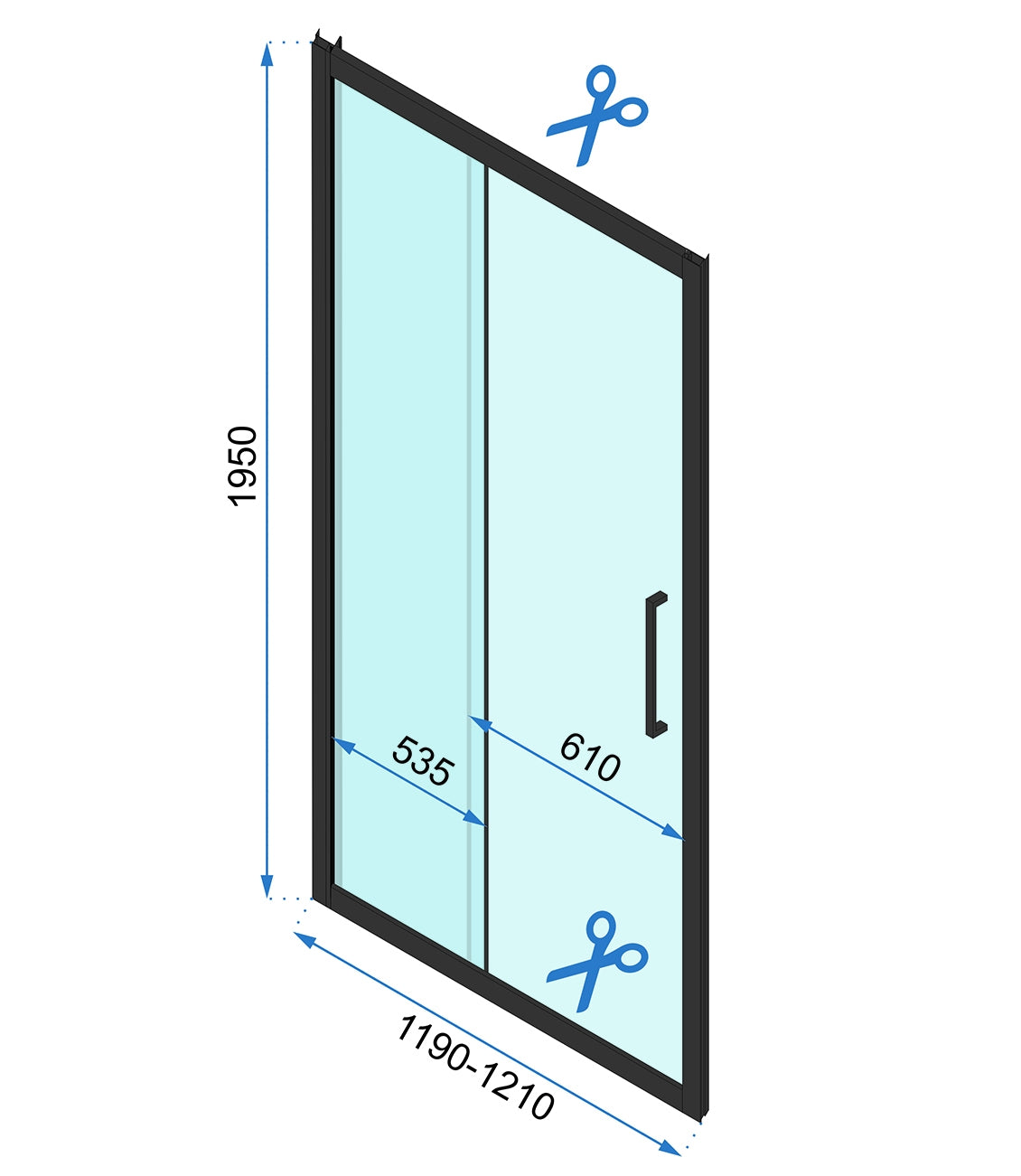 Eckdusche Rapid Slide Black 120 x 80 8