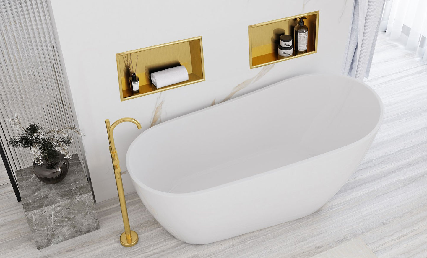 bathroom shelf 30x45 gold brush 7