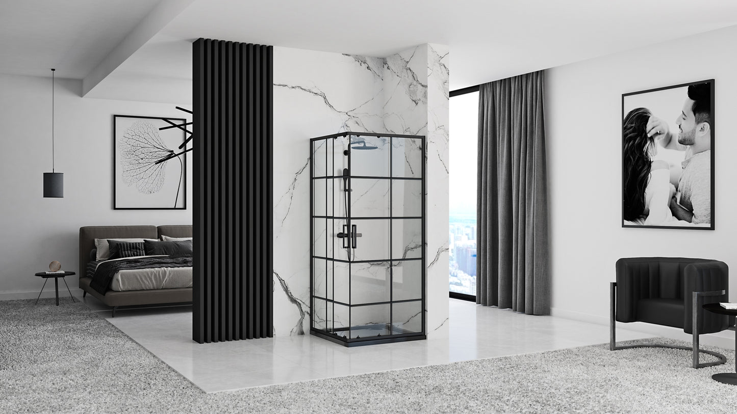 Duschkabine Rea Concept Black 90x90 ohne Duschwanne 2
